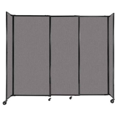 Versare StraightWall Sliding Portable Partition 7'2" x 6' Slate Fabric 1472319